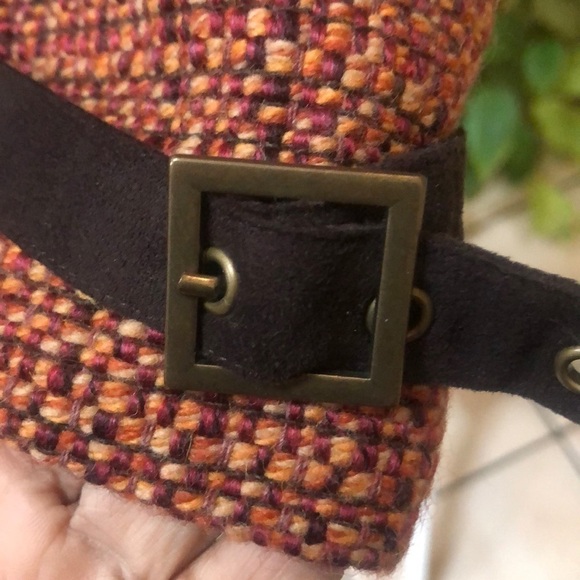 The Limited Cinnamon Wool Tweed Blend Jacket Faux Suede Trim & Mandarin Collar M - Picture 10 of 14